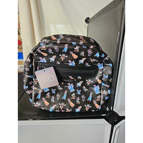 NWT Disney 100 Anniversary Bag Mini Backpack 10" Mickey Minnie Stitch Alice - Picture 1 of 5